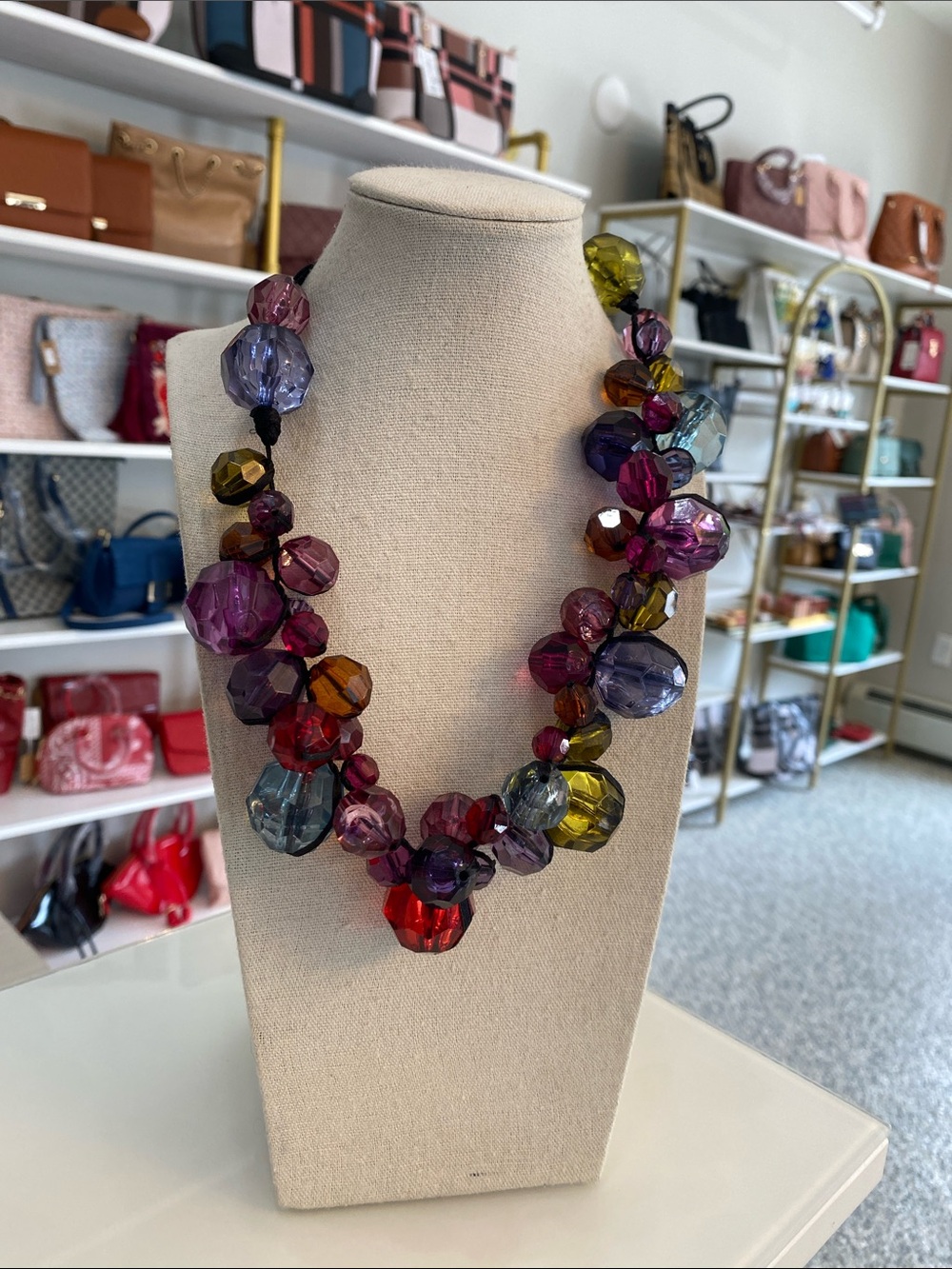 Multicolor Faceted Bead Statement Necklace - Women Jewelry